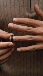 Racabel Grav Ring - Cincin Tungsten Pria Hitam Anti Karat