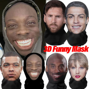Celebrity Series-3D Printed Full Face Mask Funny Messi Taylor Elastic Mesh Mask Men Women Cosplay Headwear Balaclava Hood Hat Headgear
