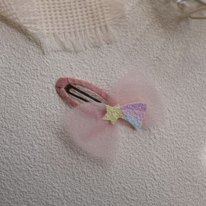 Dearannie Kids Hair Accessories Cute Flash Cloth Dinosaur Stars Organza Bows BB Clip Baby Side Clip Bang Clip