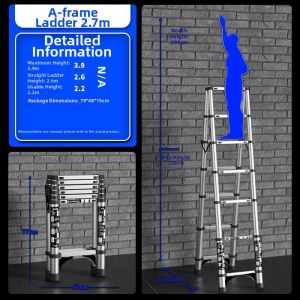 DANBIYIN | Adjustable Foldable Thickened Aluminum Alloy Ladder