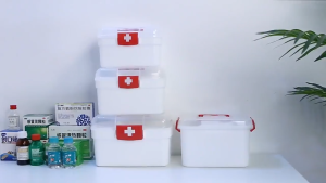 กล่องปฐมพยาบาล แบบใส สองชั้น ความจุสูง พร้อมที่จับ กล่องเก็บยา ใส่ยาสามัญประจำบ้าน เก็บของ ตลับใส่ยาพกพาได้ กล่องปฐมพยาบาล แข็งแรง ขนาดใหญ่ มี 2ขนาด