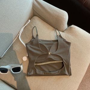 Beauty Back Pure Desire Style Open Back Camisole Womens Summer Outer Wear with Chest Pad Bra Integrated Unique Exquisite Short Tops