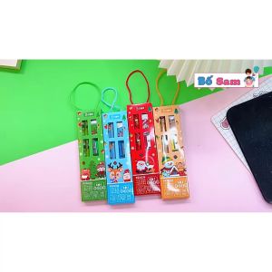Set dụng cụ học tập noel giáng sinh 4 chi tiết có hộp tẩy bút chì thước kẻ văn phòng phẩm Shop Bố Sam