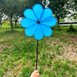 Handheld Outdoor Windmill Toy Eight Leaf Fabric Decorative Prop for Park Scenic Area Advertising Activities Festival Gifts