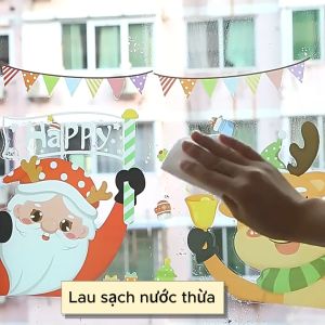 Decal trang trí Noel hít tĩnh điện - Cặp nơ đỏ rực trang trí Noel cực xinh
