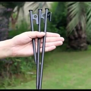 พร้อมส่ง [1แพ็ค10ชิ้น] การตั้งแคมป์ สมอบก เหล็กหล่อ สมอบกเหล็กหล่อ ความยาว เหล็กชุบแข็ง 2 ความยาว 20cm 30cm สมอบกเหล็กหล่อ สมอกางเต็นท์ tent pegs