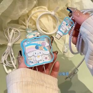 Vỏ bọc bảo vệ củ sạc và cáp sạc phi hành gia thỏ gấu cho trái táo bằng silicon combo 4 sản phẩm