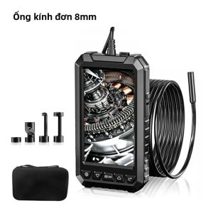 Camera Nội Soi Công Nghiệp 8mm Ống Kính Kép 5.0 Inch IPS HD1080P Kiểm Tra Borescope Chống Nước Cho Cống Thoát Nước Ô Tô IP67 Với Đèn LED Có Thể Điều Chỉnh