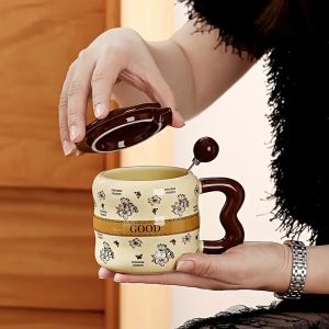 Cốc Uống Nước Cao Cấp Ly Cốc Sứ Văn Phòng Cốc Cà Phê Hình Hoa Nghệ Thuật Cổ Điển Kèm Hộp Quà Tặng