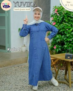Gamis Anak Perempuan Remaja Tanggung Me n You Gamis Jeans Anak Cewek