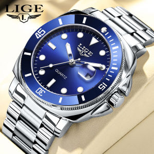 LIGE | LIGE Business Watch Men Fashion Military Sports Mens Quartz Wristwatch Original Brand Luxury Leather Waterproof Watches for Men
