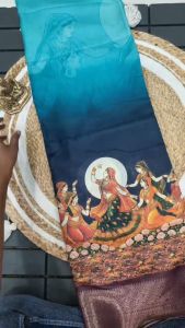 Blooming Marsh Mellow Saree with Digital Print Jacquard Border