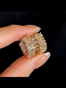 Sparkling Full Zirconia Hoop Earrings - Minimalist Gold Ear Jackets for Women - Everyday Luxury Stackable Earrings