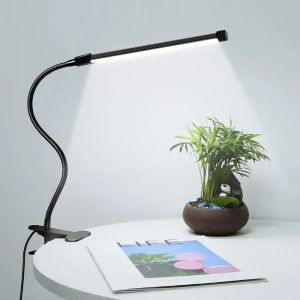 LED clip type desk lamp student dormitory bedroom desktop bedside reading lamp eye protection small desk lamp black
