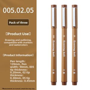 Brown Line Pen Technical Pen Waterproof Sketching Manga Art Special Drawing Pen Sakura Flat Substitute Pen for Business Supplies