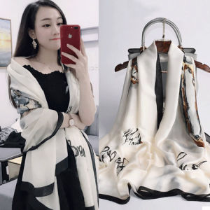 Silk Scarf Hangzhou New 2023 Womens Thin Winter Shawl Outerwear Long Veil Scarf Multifunctional Floral Print Fashionable