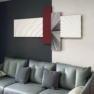 Modern Simple Luxurious Sofa Background Wall Art 3D Carving