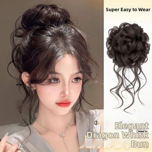 YOULE | Natural and Voluminous Synthetic Wig Flower Bun Integrated Design