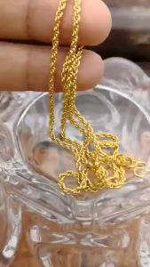 Pure Real 18k Saudi Gold Necklace for Men & Women: Wild Twist Clavicle Chain