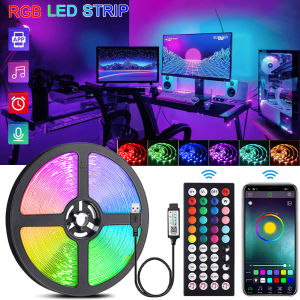 RGB LED Strip Lights Music Sync USB 5V Remote Control Led Ribbon Flexible Lamp For Room Party TV Desk Bedroom Decoration
