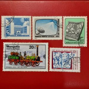 Koleksi Prangko kuno  Mongolia klasik 5 Pcs Campur USED
