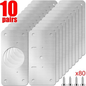 10Pair Hinge Repair Plate Cabinet Drawer Repair Mounting Hinge Kits Furniture Cupboard Door Fixing Plates Household Hardware