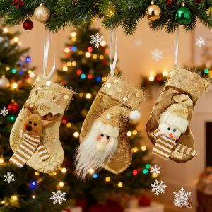 Christmas Party Supplies Cartoon Christmas Socks Reindeer Santa Claus Snowman Doll Socks Gift Bags Candy Bags Festive And Party