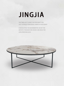 Small Apartment Internet Celebrity Coffee Table Stone Plate Accessible Luxury Living Room Home Design Classy Artistic Sense Minimalist Modern Italian round