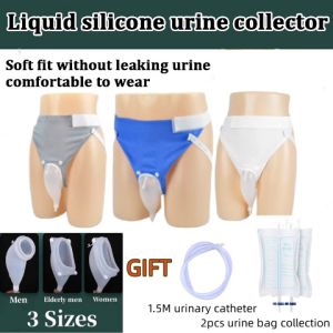 Silicone Urine Collector with Catheter Drainage Bag Removable Urinal Urine Incontinence Pants
