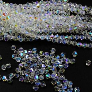 3MM 4MM 5MM 6MM 8MM Clear Crystal AB Color Cystal Bicone Loose Bead For Jewelry Making DIY Beading Accessories