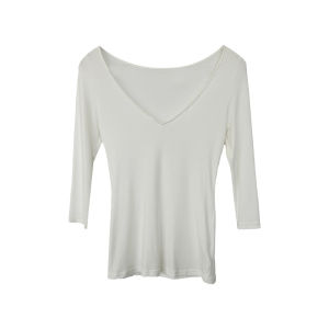 Slim Fit Deep V-Neck Three-Quarter Sleeve T-Shirt