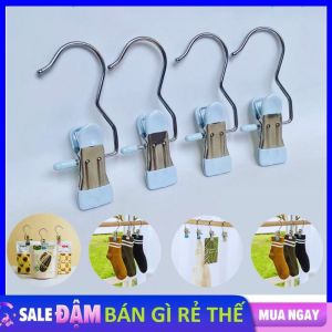 Móc Kẹp Đơn Treo Quần Áo Mũ Nón Tất Vớ Đa Năng Bằng Inox Bọc Nhựa PVC Chắc Chắn Tiết Kiệm Không Gian - Móc Treo Đồ Đa Năng Thép Không Gỉ - Kẹp Treo Phơi Quần Áo Nhỏ Gọn Tiện Lợi