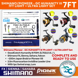 GOODCATCH GC HUMANITY 3 7ft + SHIMANO SIENNA FX SAHARA / PIONEER FALCON UL / L SPINNING COMBO SET