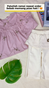 Bebby Home Baju Blouse Budak Perempuan 1-8yrs Cotton Lengan Panjang Lace Girl Kids Top