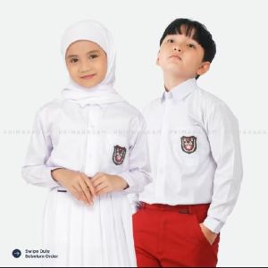 baju putih Sd - seragam sekolah - baju putih Sd lengan panjang-baju putih sd lengan pendek - baju putih polos Lengan panjang-Baju sekolah Madrasah Ibtidaiyah ( M.I )