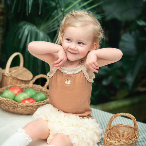 Princess Style Semi-Body Skirt for Girls Summer Casual Childrens Short Skirt Fluffy Skirt Baby Girls Clothing by EMXEE