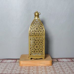 1PC Metal Vintage Decorative Light Morocco LED Hollow Wind Lamp Home Tabletop Atmosphere Lantern Crafts Decoration Festive Deco