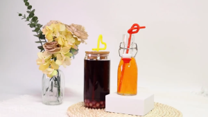 Disposable Foldable Bending Plastic Straw 26cm 100 Pieces Long Flexible Straw for Juice
