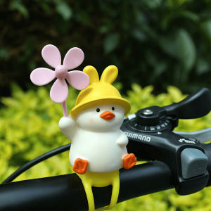 Adorable Yellow Duck Windmill Electric Bike Accessory - Handmade Pedal-Powered Bicycle Decoration Cute Cycle Decor