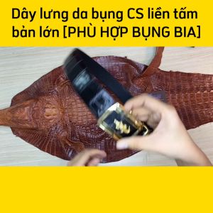 Dây lưng da cá sấu bản lớn phù hợp bụng bia. Da bụng có vân đẹp linh hoạt!