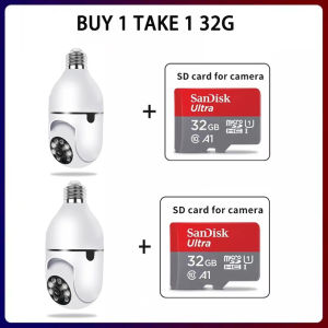 V380 Pro buy 1 take 1 CCTV Camera Quickly Connect Cellphone 8MP Smart HD 1080P Bulb Camera 360°PTZ Control two-way audio and speaker night vision Motion Detection Baby Monitor waterproof remote surveillance camera Video Playback IP Camera indoor outdoor