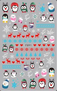 Christmas nail stickers nail art stickers skull ghost wizard little deer Santa Claus F889 F890 F893 F891 892