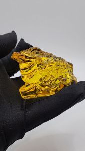 (SG Seller Ready Stocks) Glazed Glass (Liu Li) Golden Frog Display Ornament 6+cm 琉璃黄金蟾摆件 6+厘米