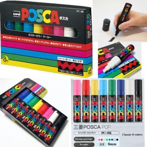 Mitsubishi Uni Posca BOLD 8mm Point Set of 8 or 15 pcs PC8K8C PC8K15C Pen Color Markers waterproof