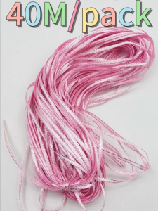 (40 meters/lot)1/8Silver Edge Satin ribbons gift packaging ribbon wholesale (3mm)