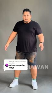 Celana Jeans Sobek Pendek Pria Dewasa Kain Denim Non Striecht Distro Model Jumbo Big Size 32-45