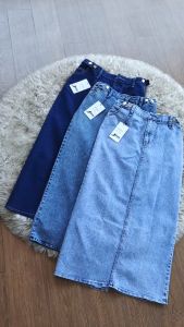 Rok Jeans Stretch Theana Skrit: Rok Jeans Wanita Size Standar & Jumbo