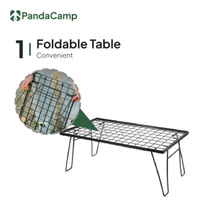 Customizable Iron Mesh Table Outdoor Camping Table Foldable Meja Lipat Portable Picnic BBQ Hiking