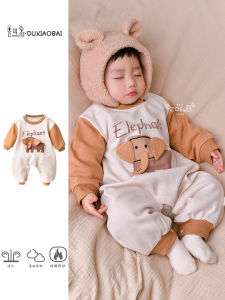 Cute Cartoon Baby Romper Spring Newborn Clothes Long Sleeve Warm Bunting Suit for Boys 3-12 Months Old Baby Clothes