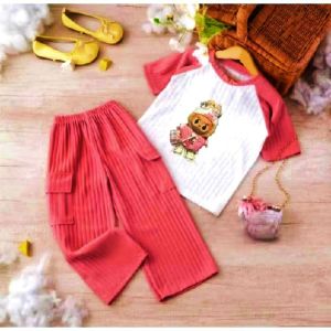 Setelan labubu anak perempuan 1-10 tahun setelan anak perempuan setelan anak viral celana cargo